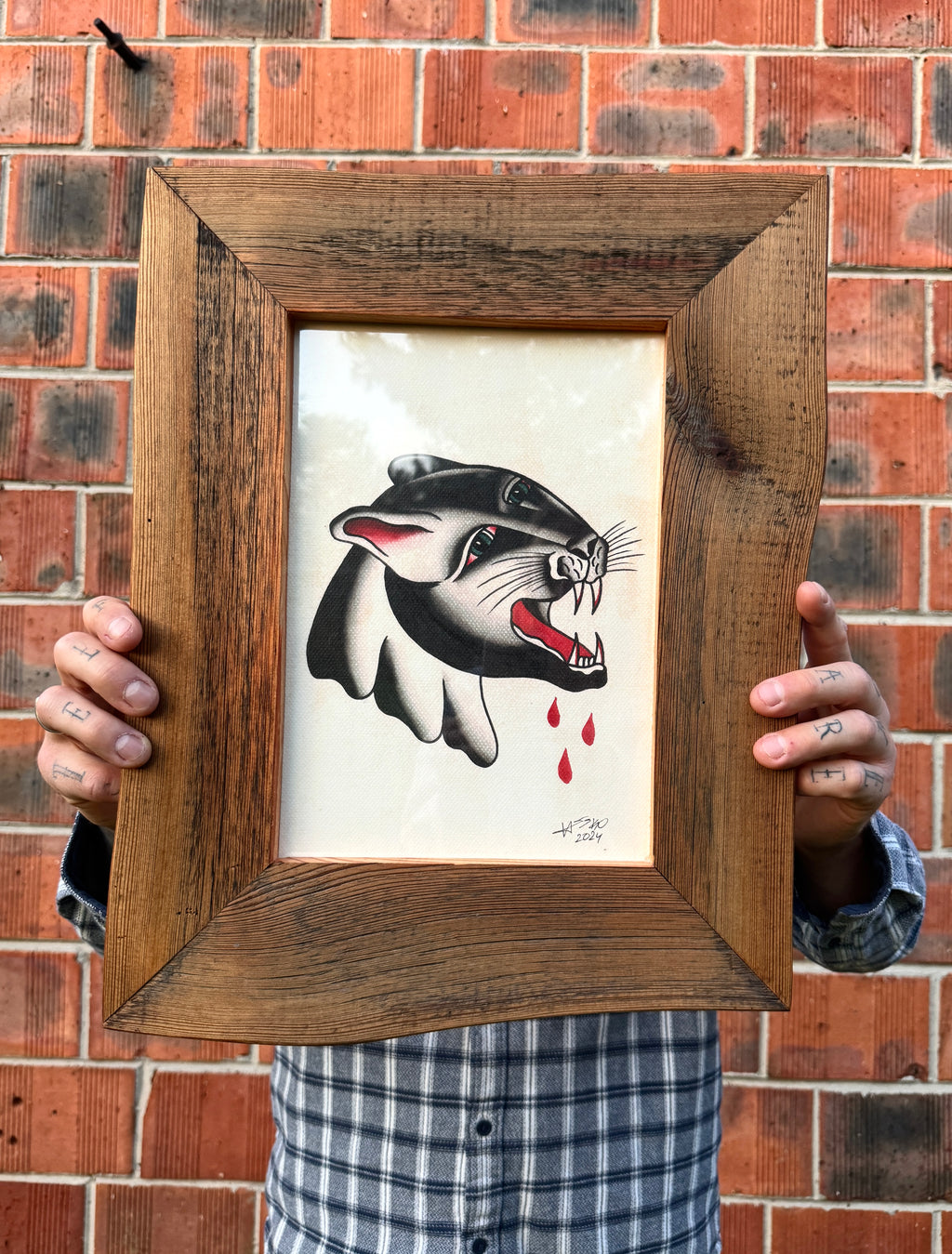 Bloody Panther Wall Art A4