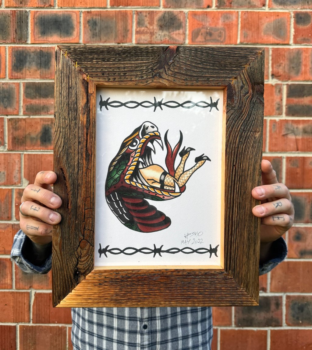Bold Snake Wall Art A3