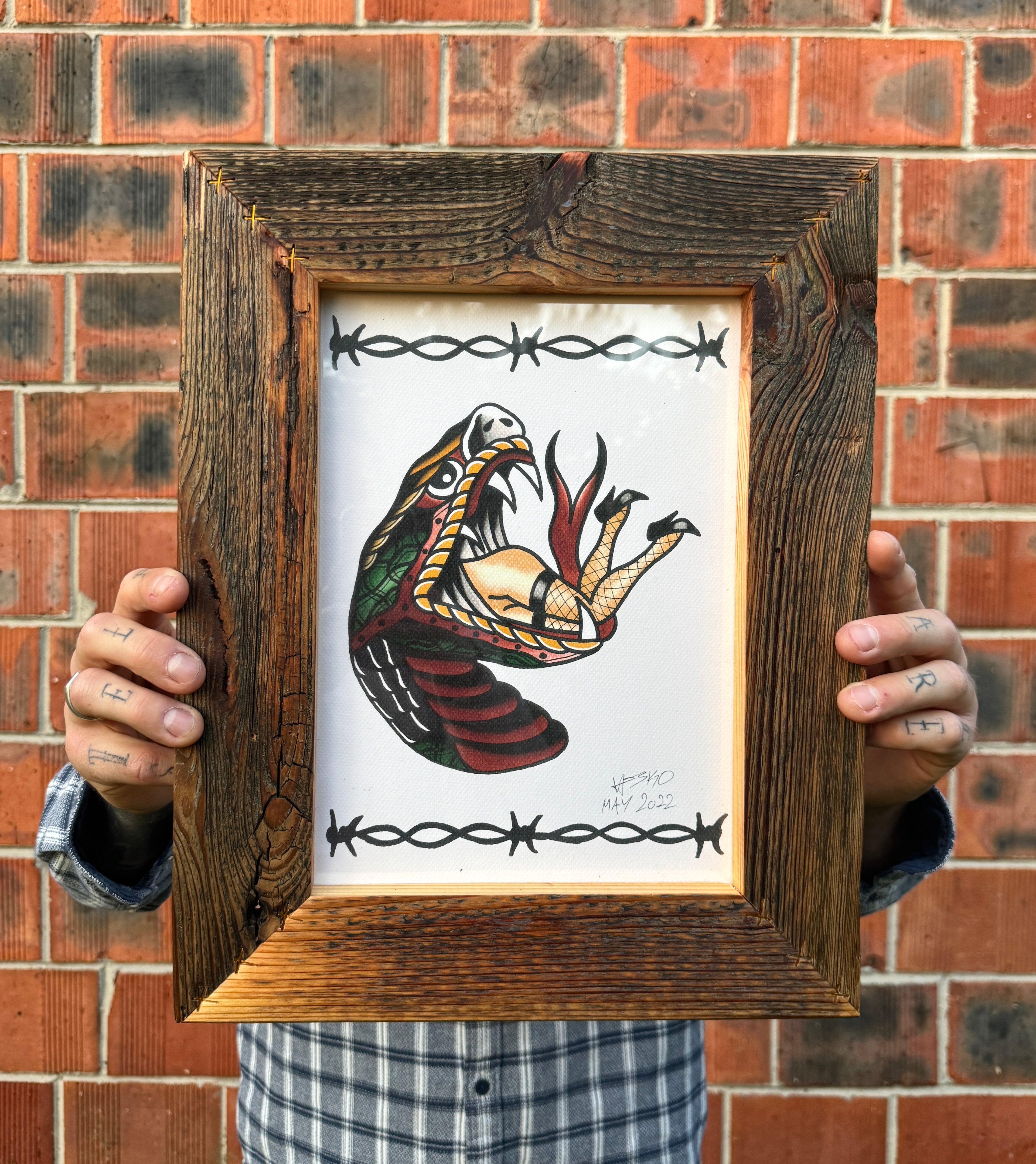 Bold Snake Wall Art A3