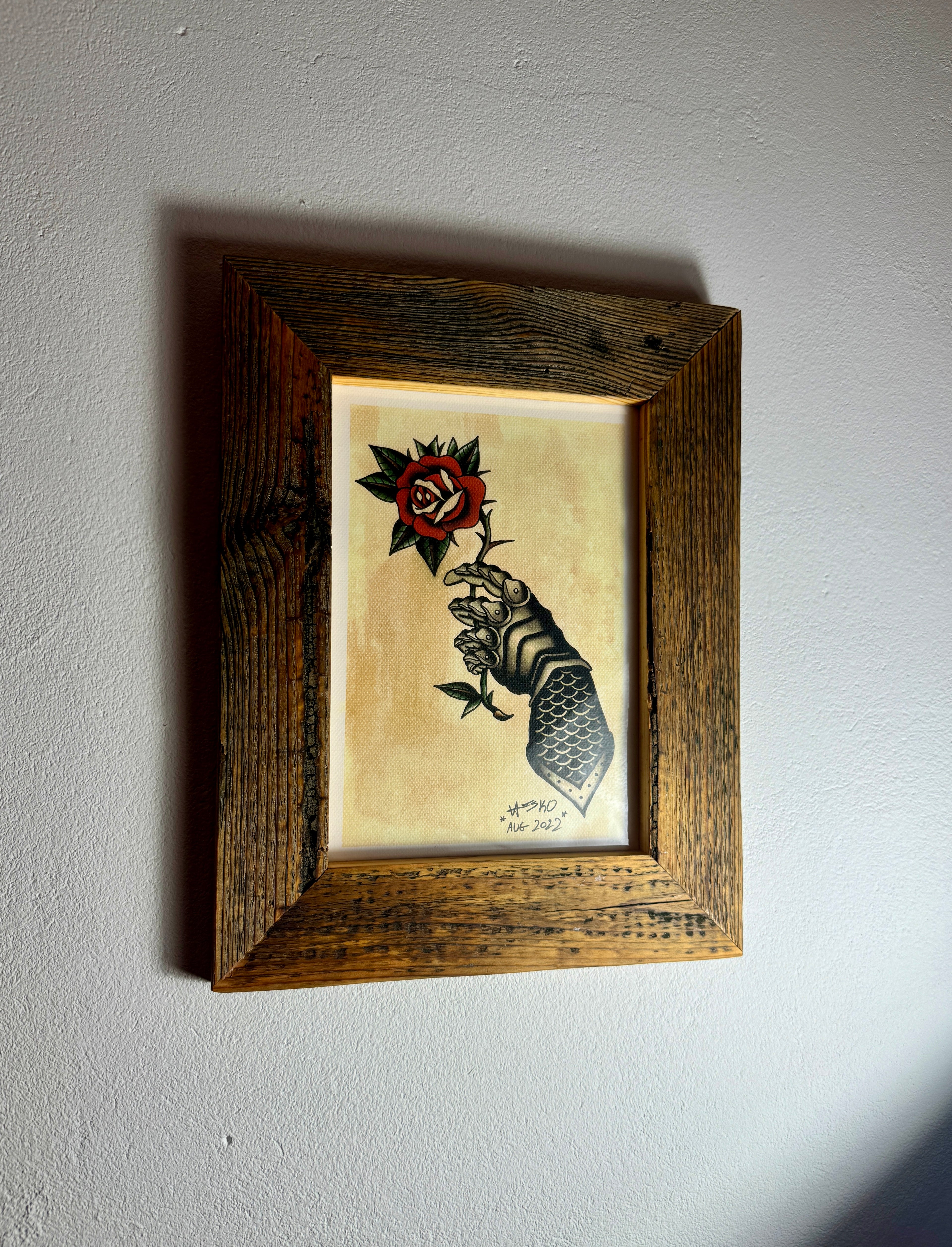 Knight Rose Wall Art A4