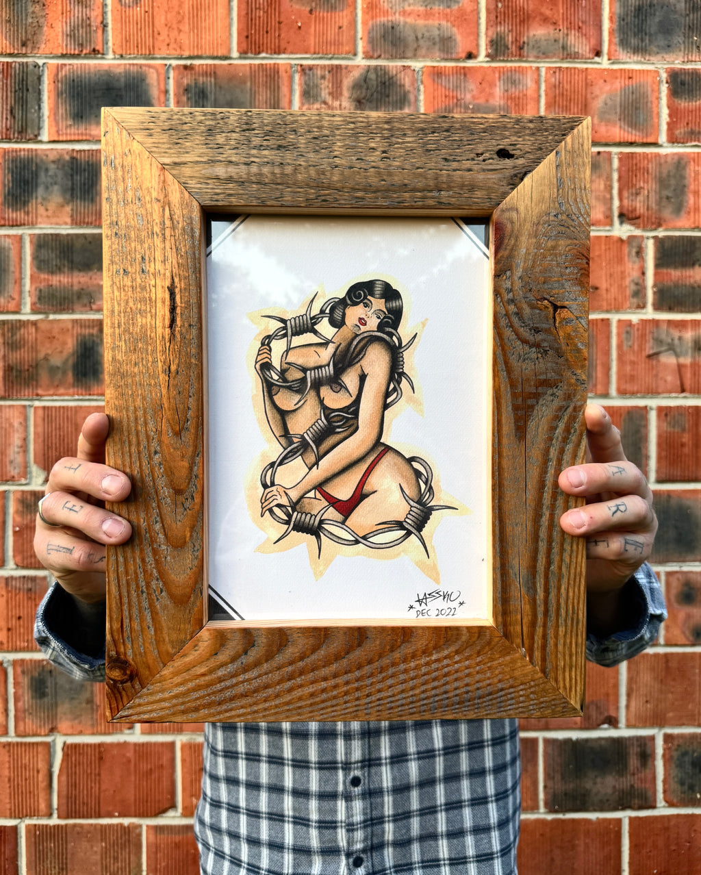 Barbed Girl Wall Art A4