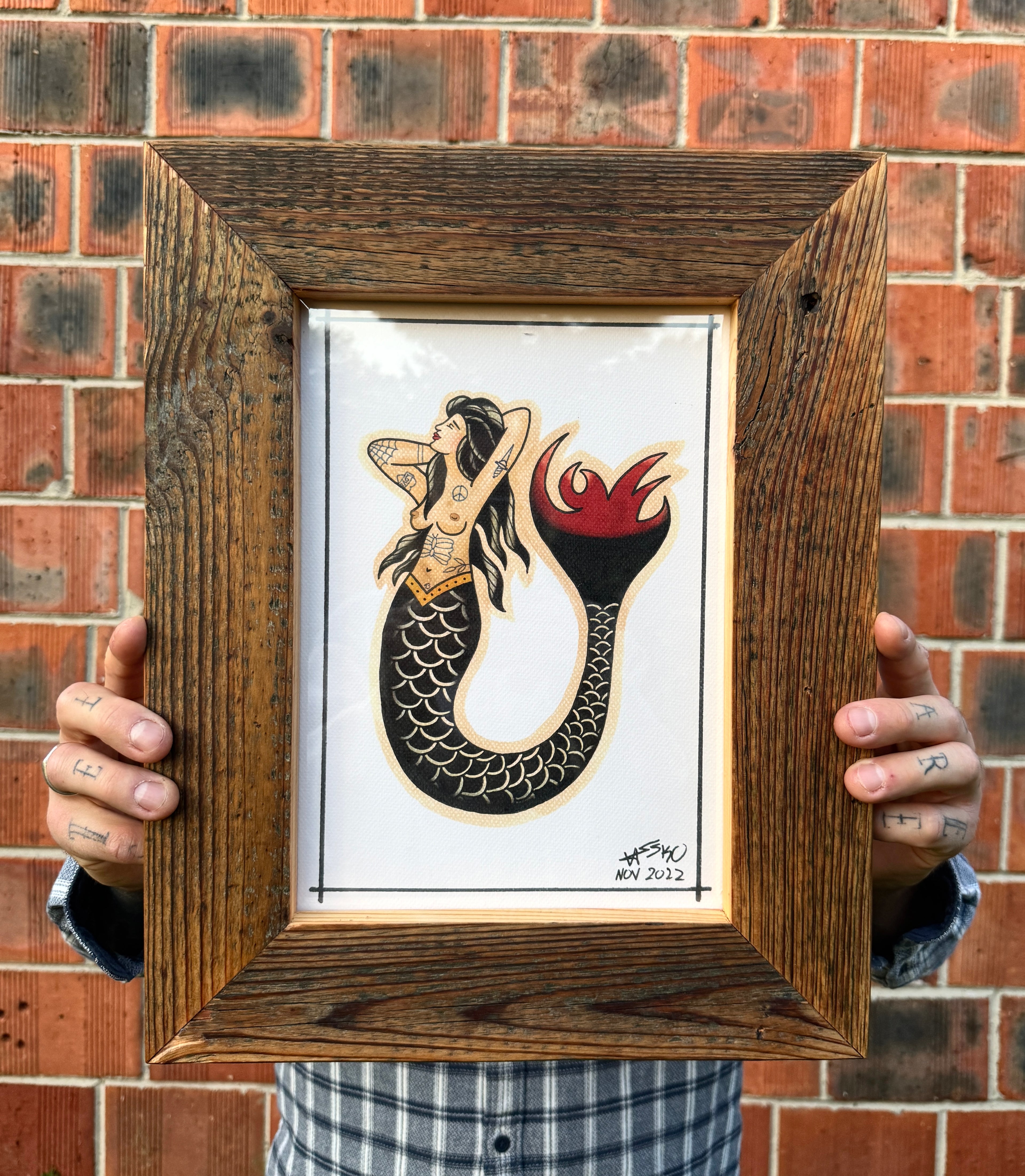 Love Mermaid Wall Art A4