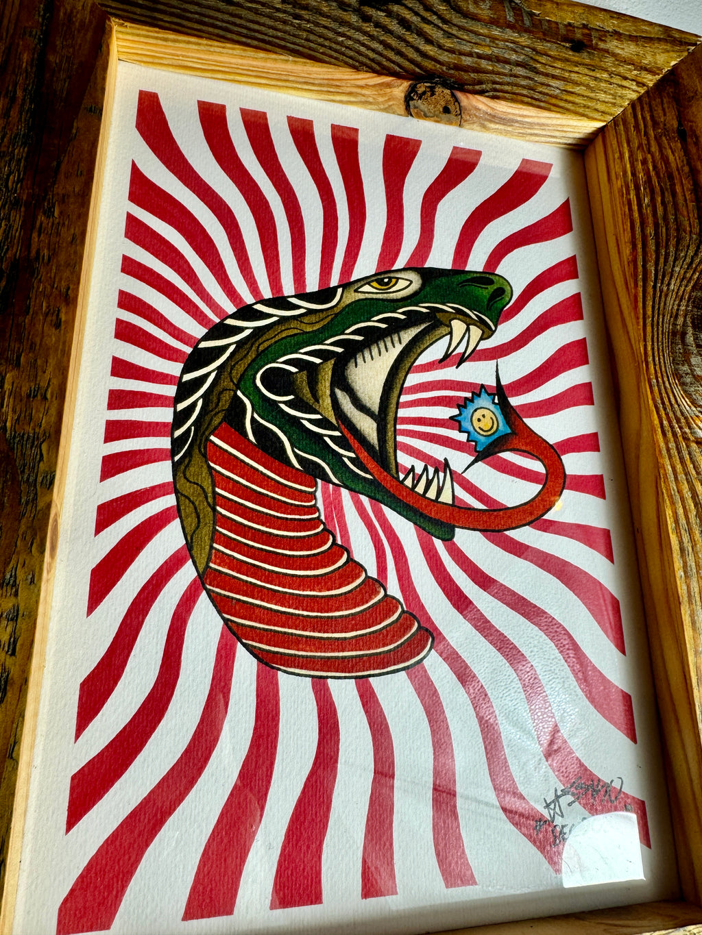Trippy Snake Wall Art A4