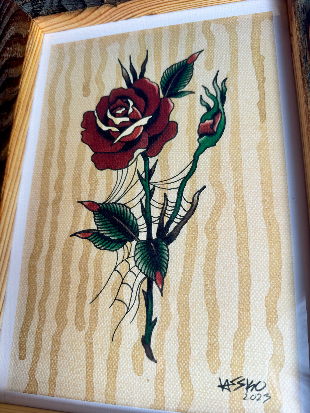 Rainy Rose Wall Art A4