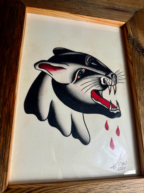 Bloody Panther Wall Art A4