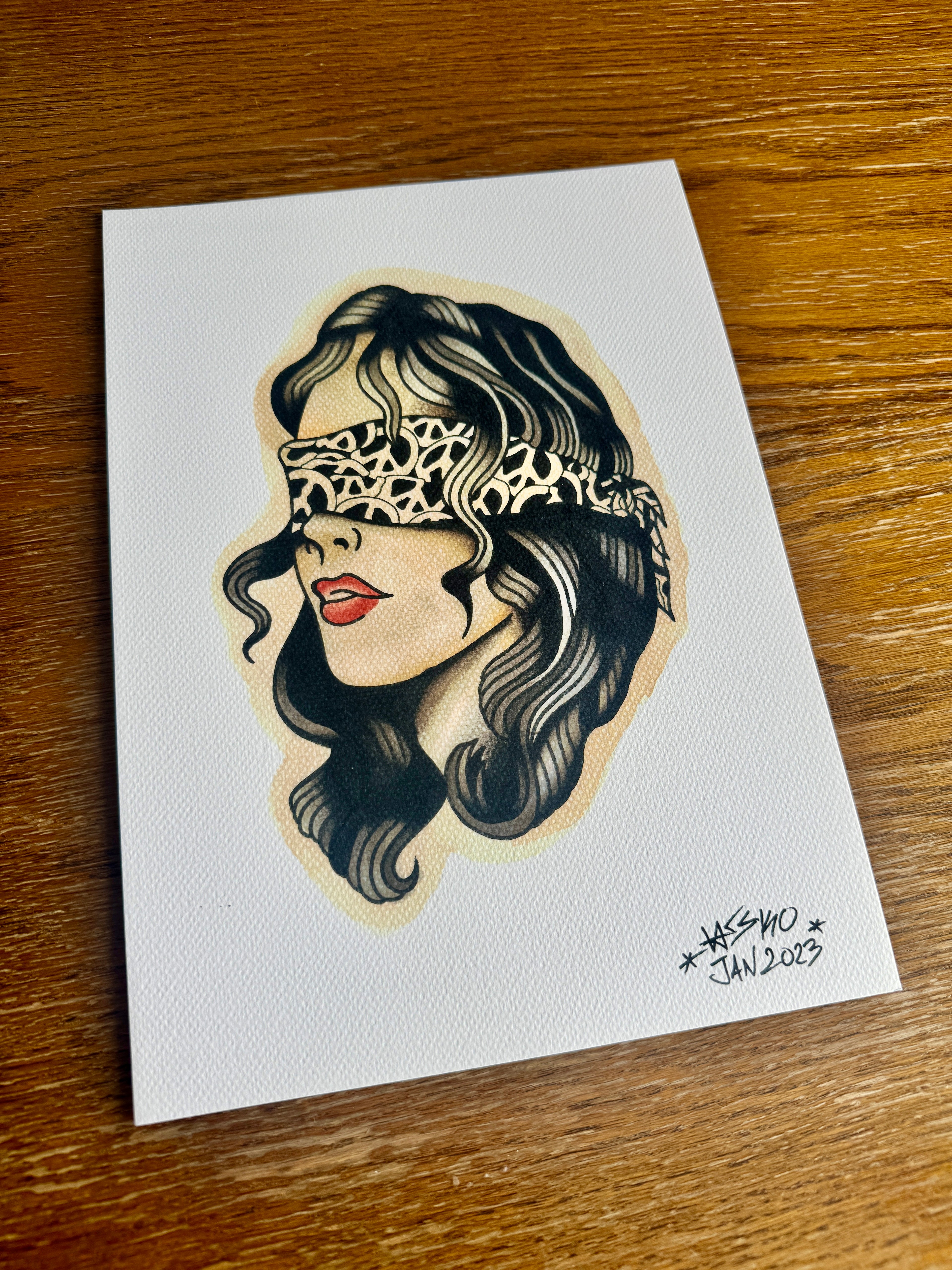 Peace Girl Flash Print A4