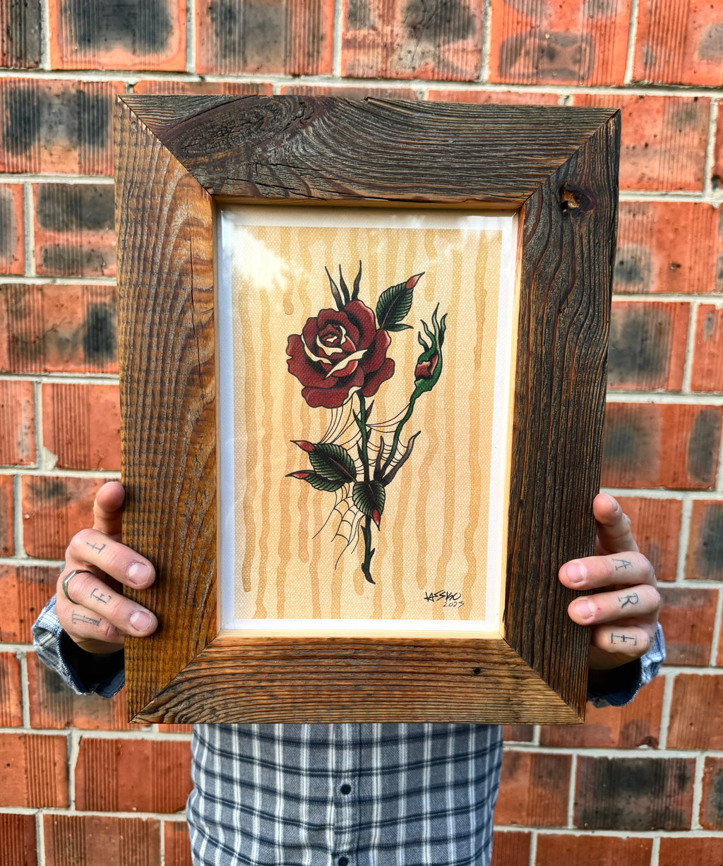 Rainy Rose Wall Art A4