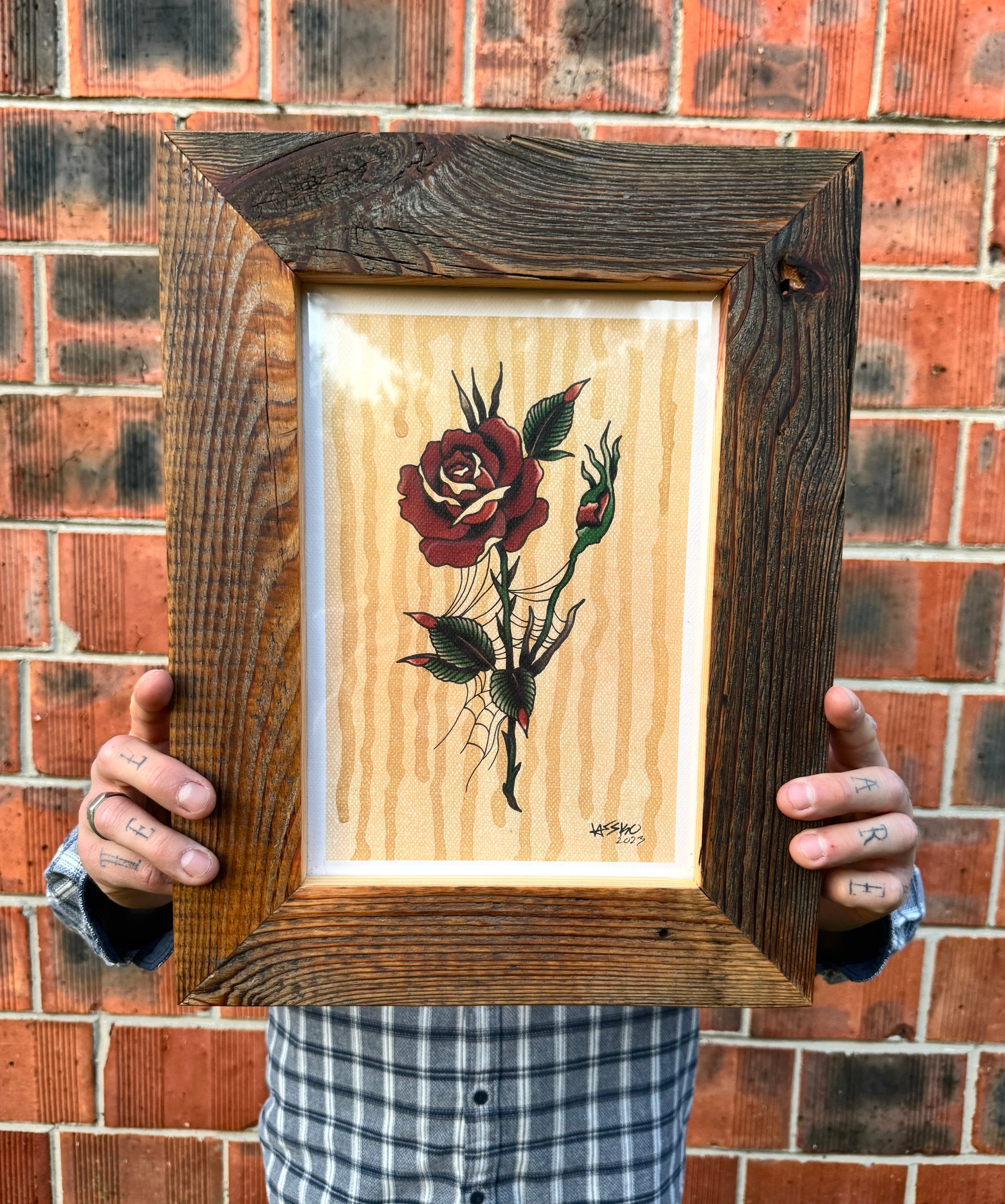 Rainy Rose Wall Art A4