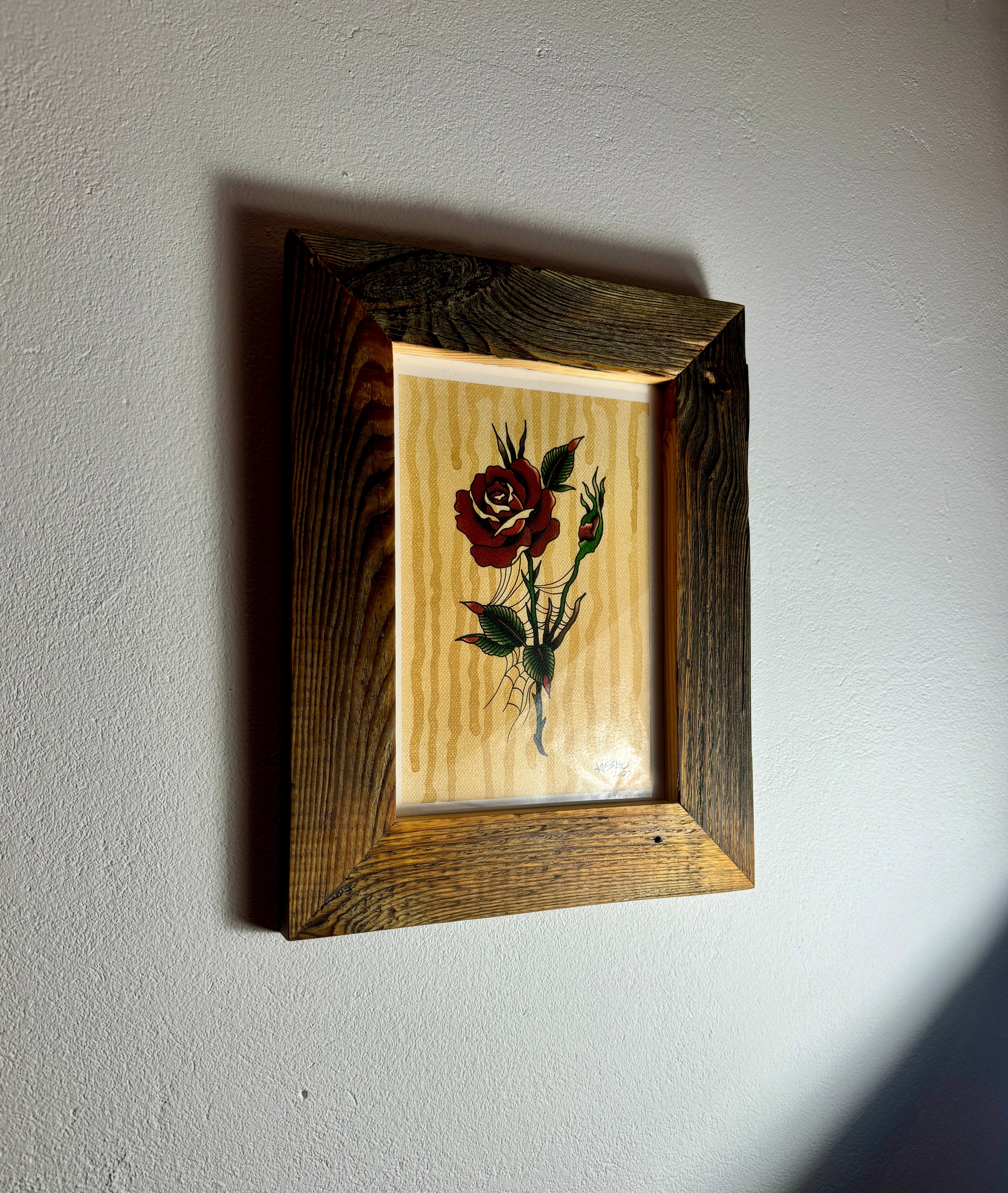 Rainy Rose Wall Art A4