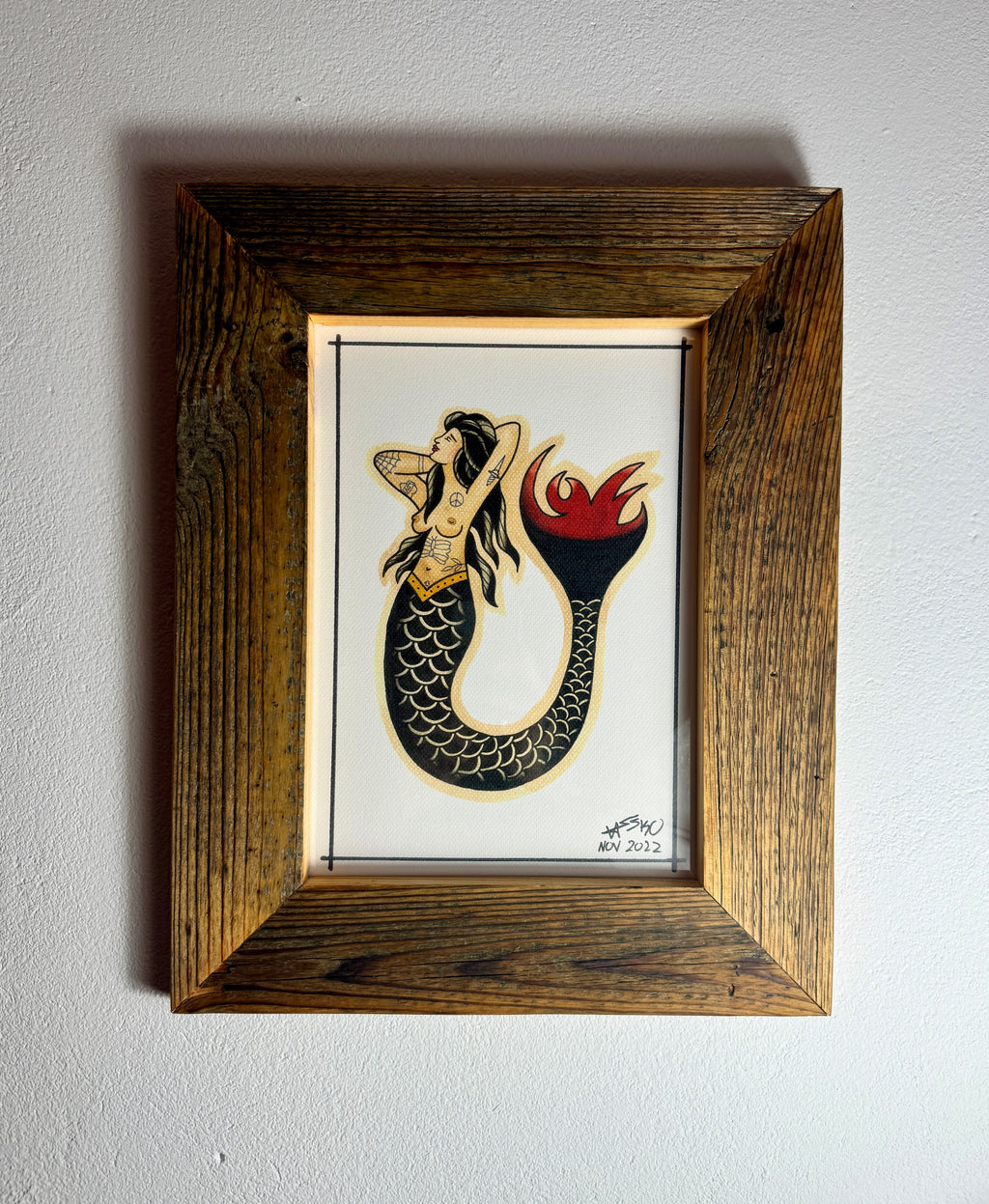 Love Mermaid Wall Art A4