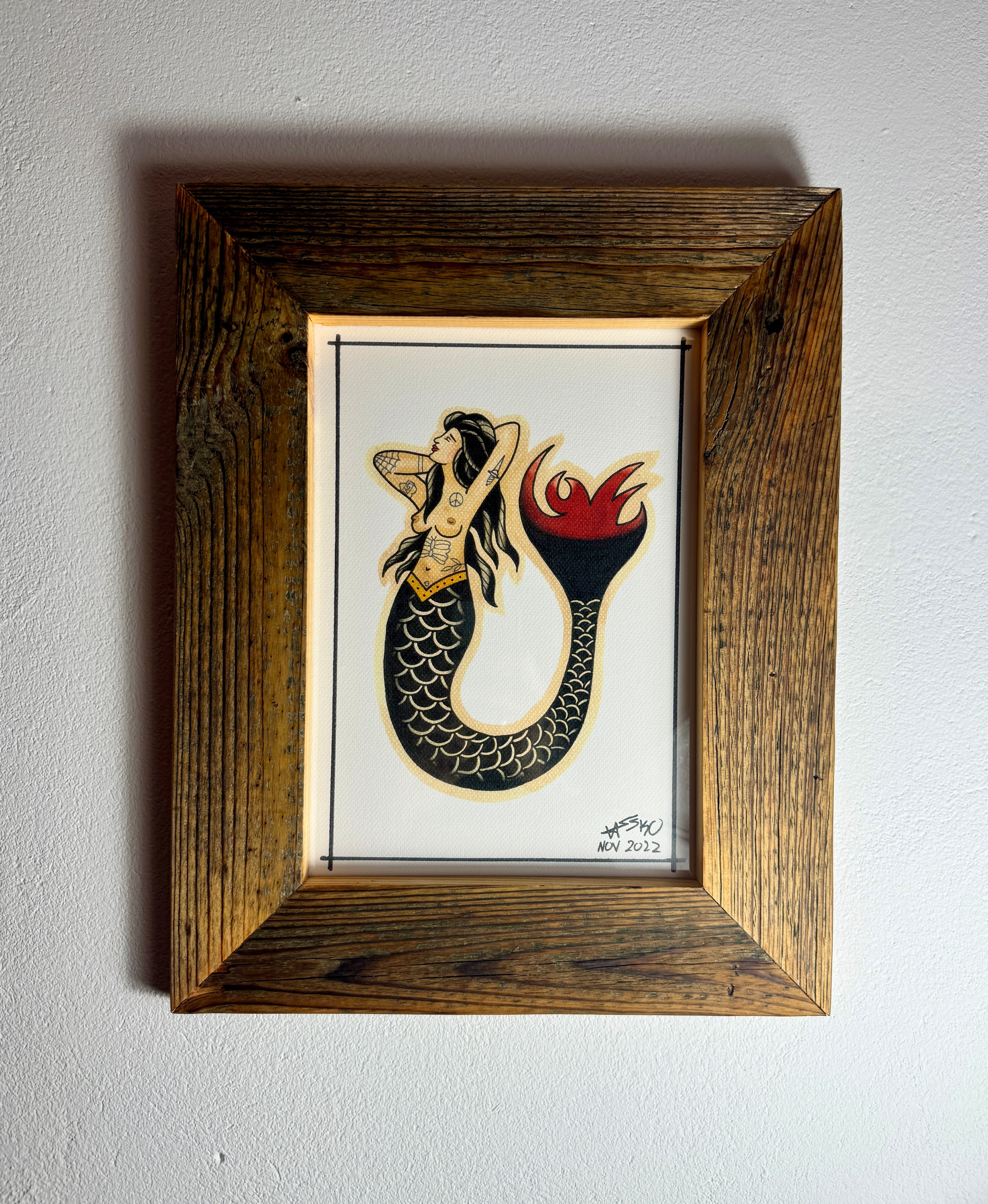 Love Mermaid Wall Art A4