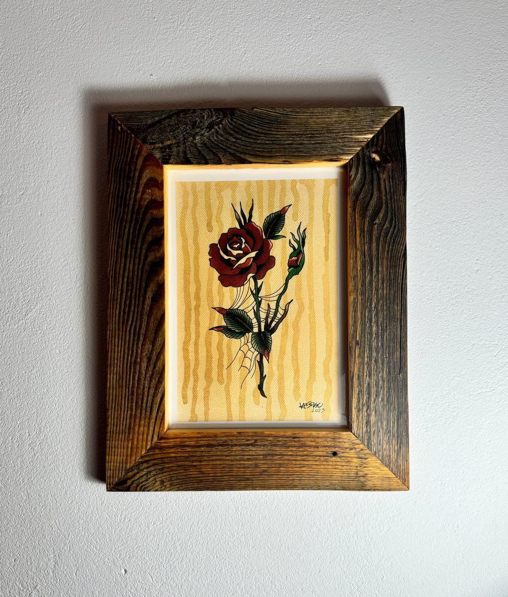 Rainy Rose Wall Art A4