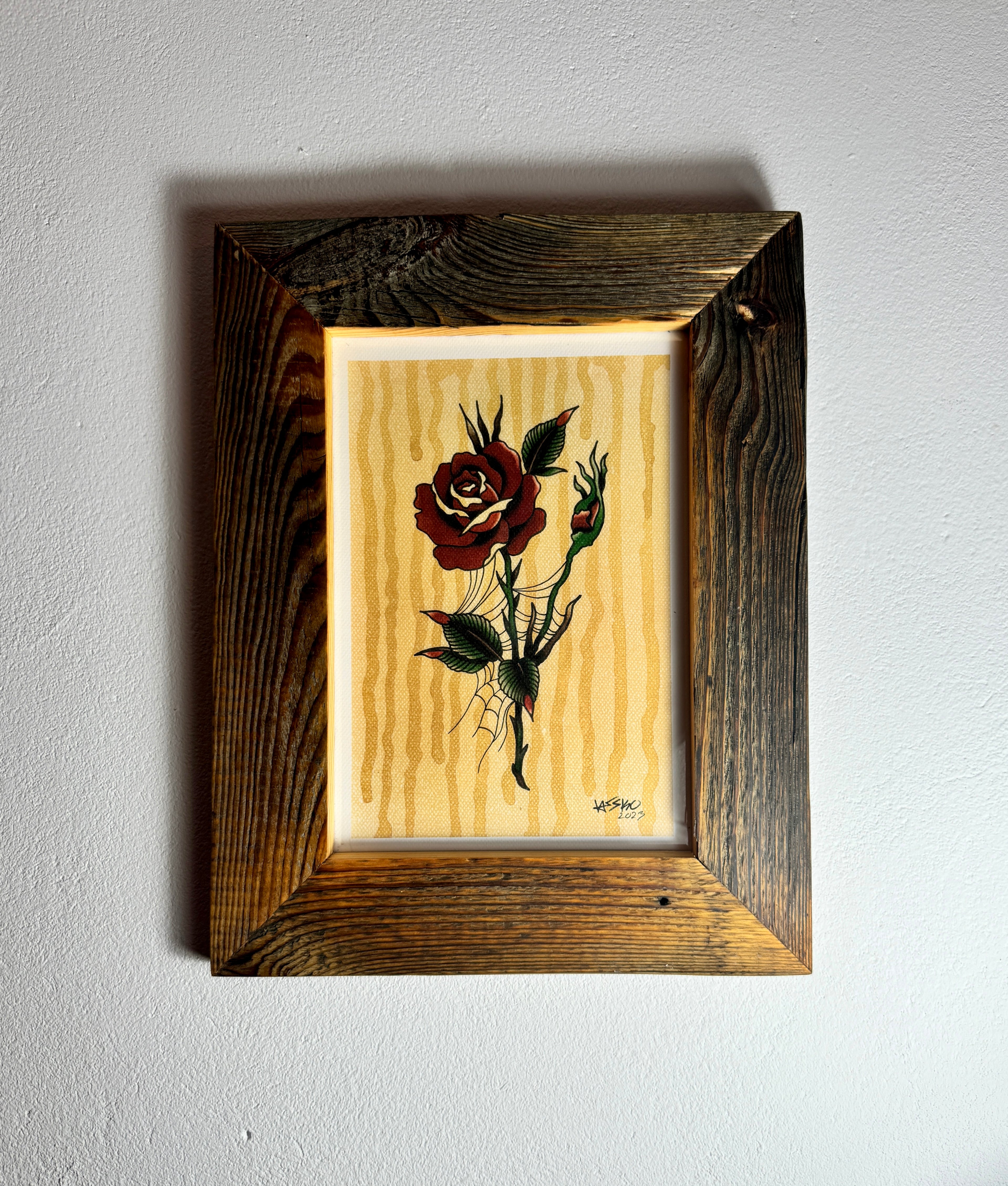 Rainy Rose Wall Art A4
