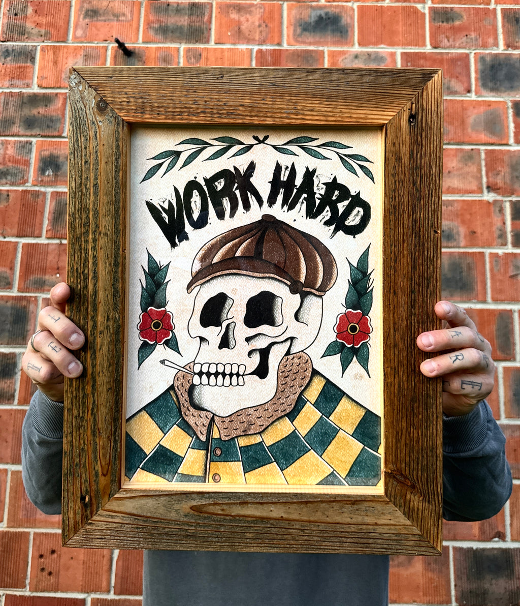 Work Hard Wall Art A3