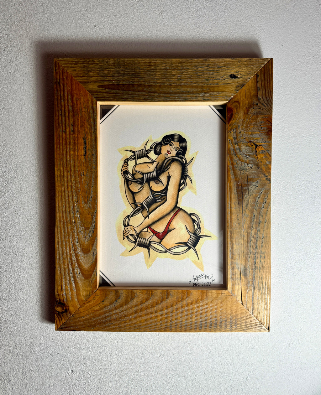 Barbed Girl Wall Art A4