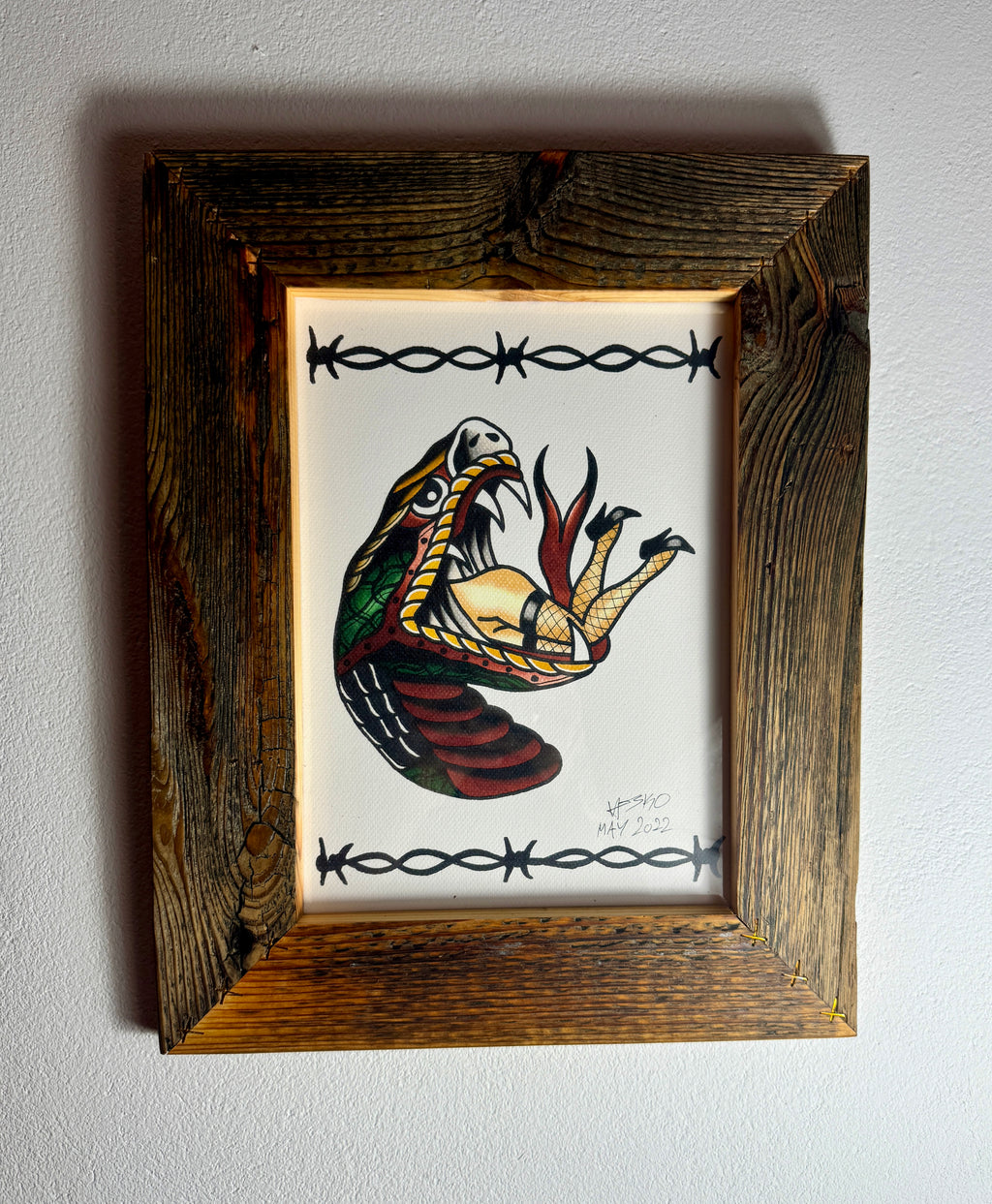 Bold Snake Wall Art A3