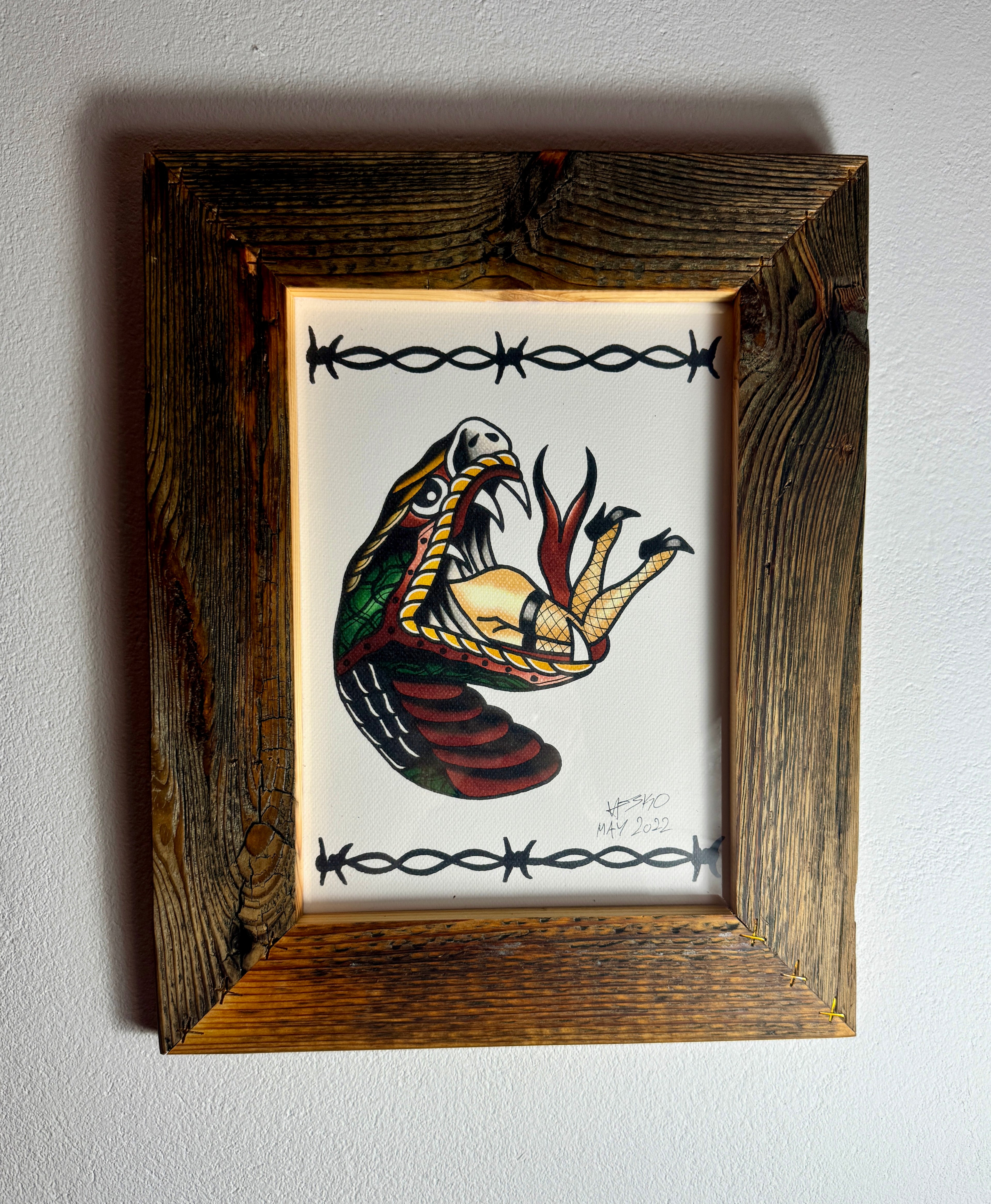Bold Snake Wall Art A3