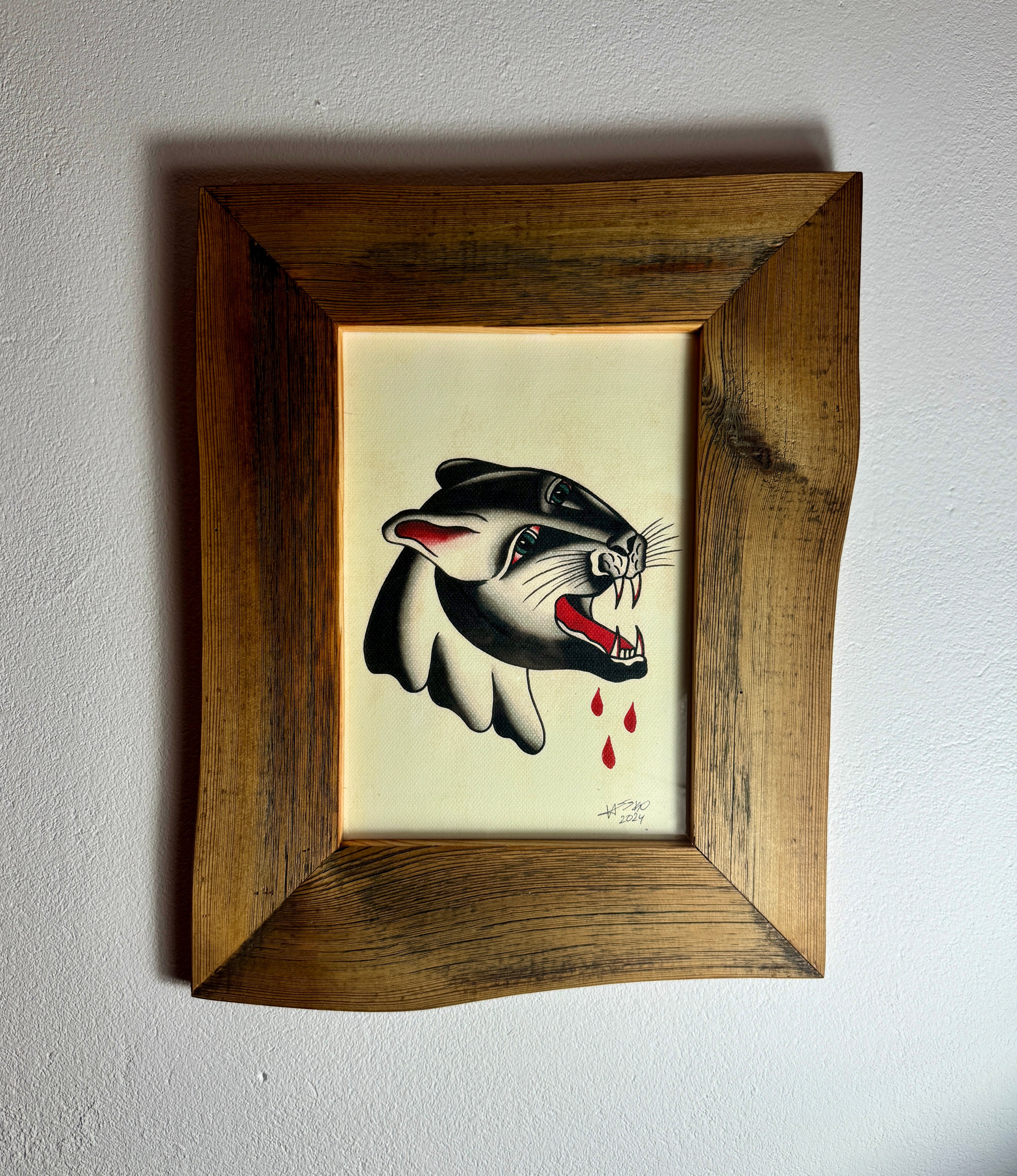 Bloody Panther Wall Art A4
