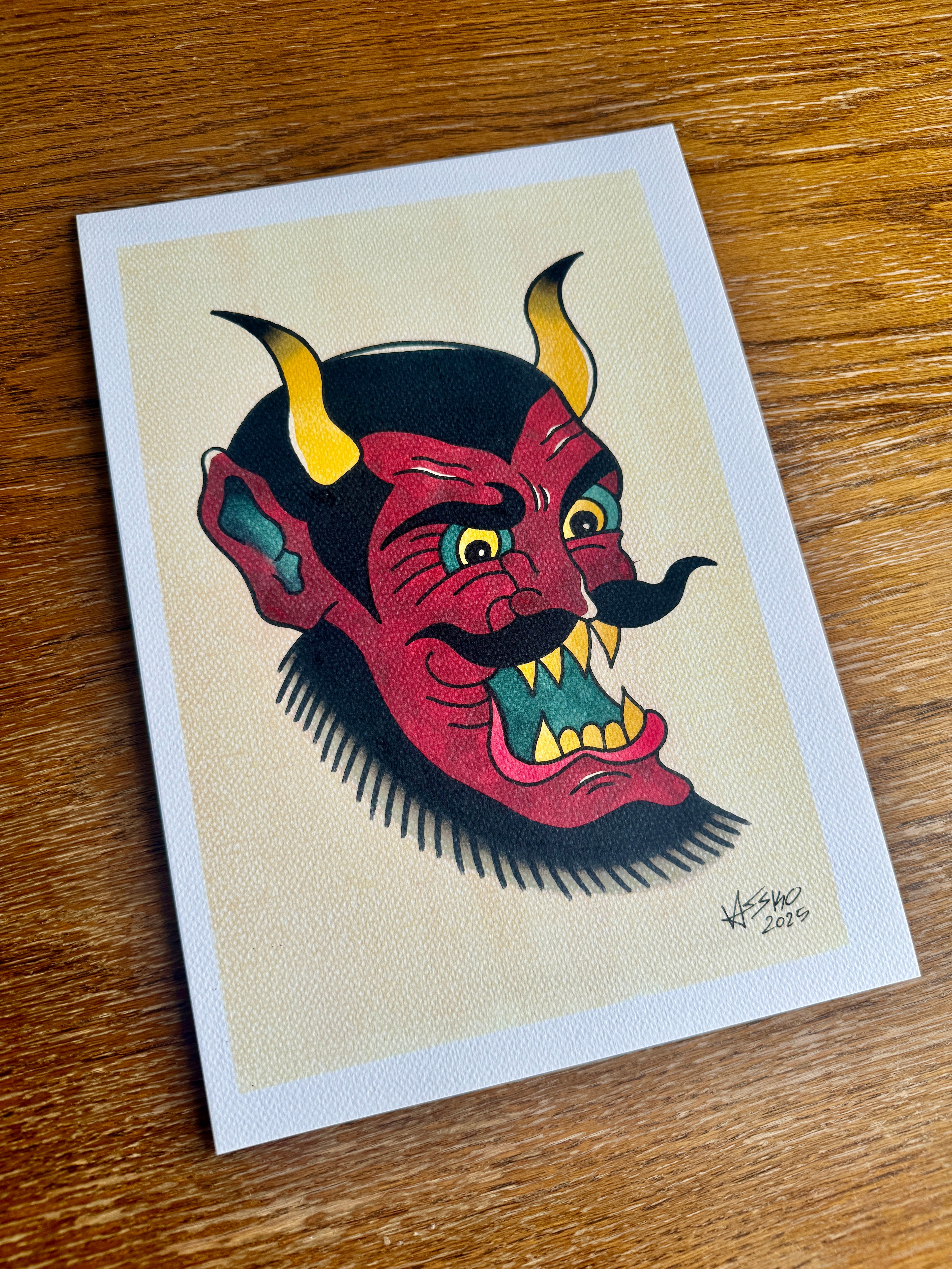Old Devil Flash Print A4