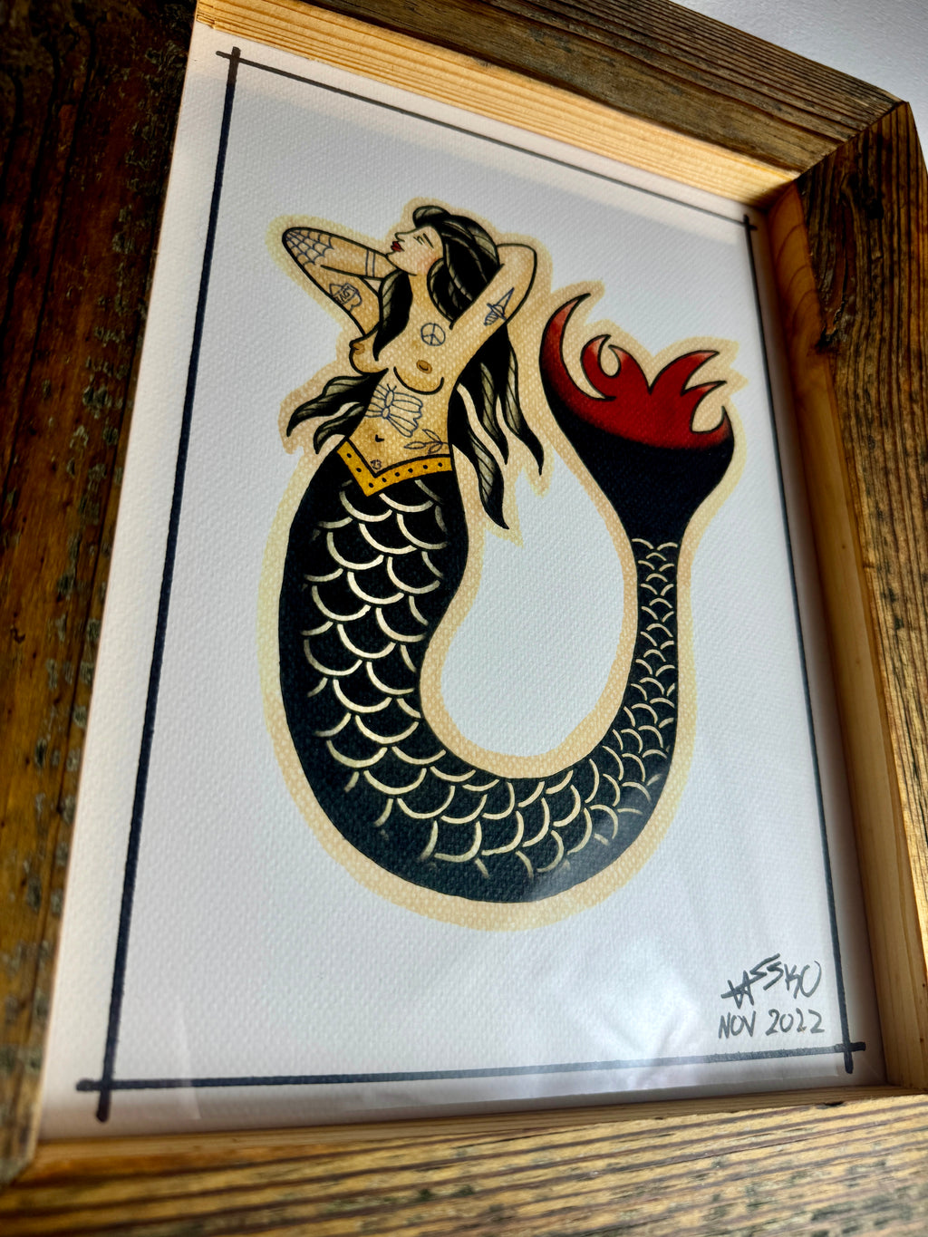 Love Mermaid Wall Art A4