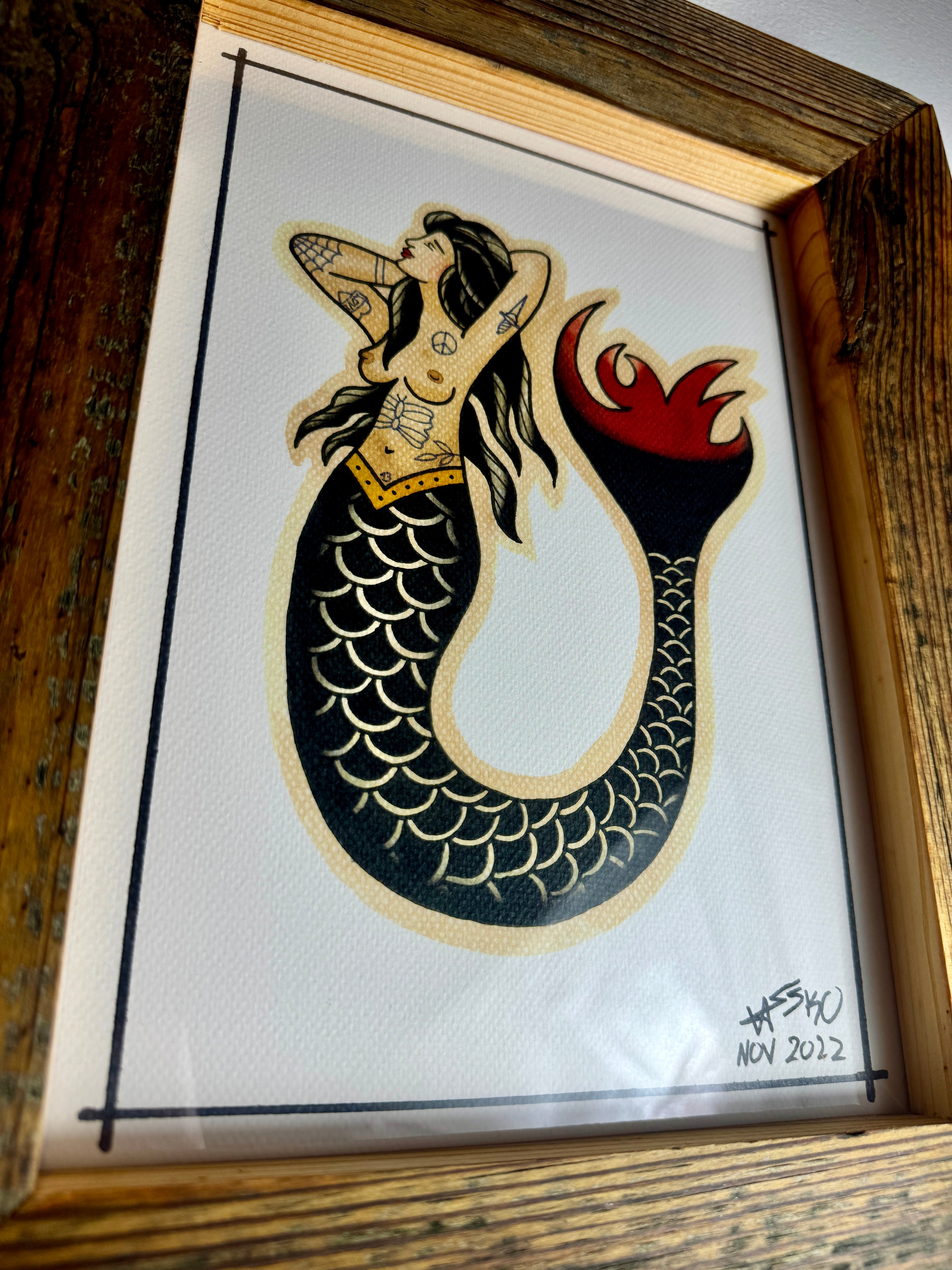 Love Mermaid Wall Art A4