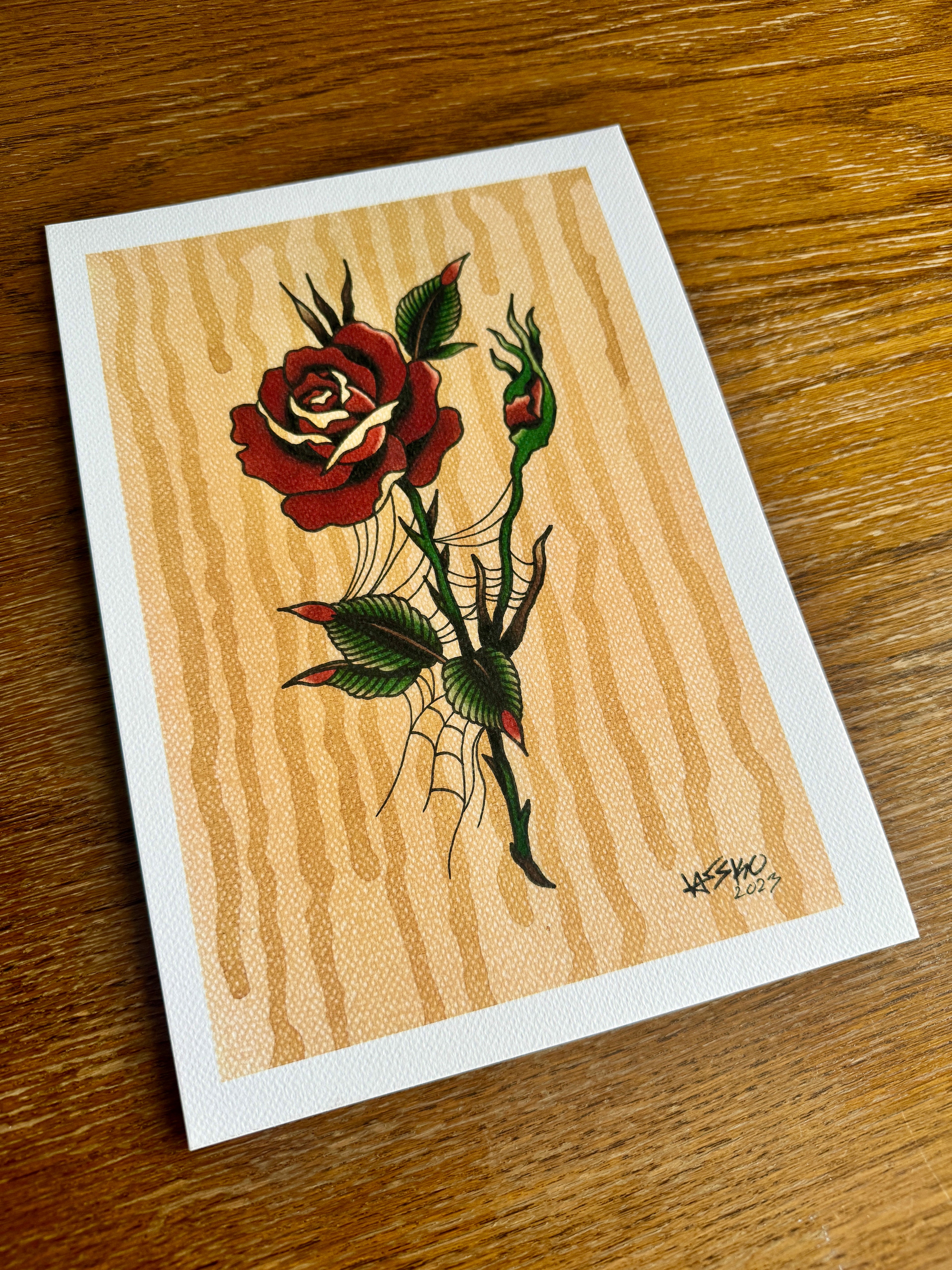 Rainy Rose Flash Print A4