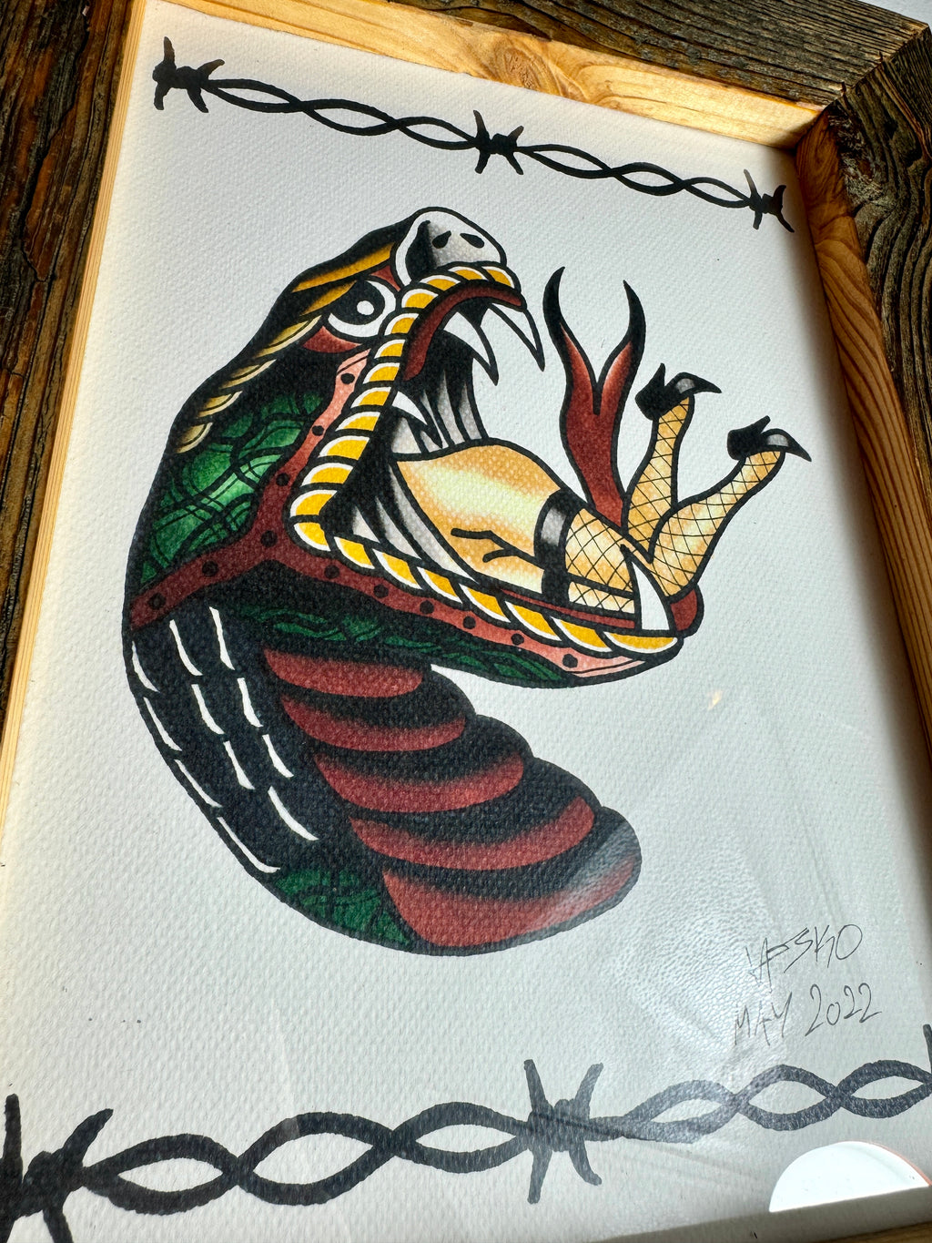 Bold Snake Wall Art A3