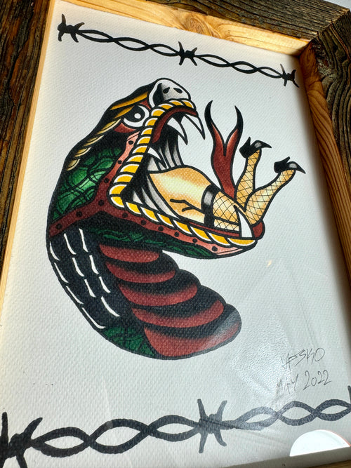 Bold Snake Wall Art A3