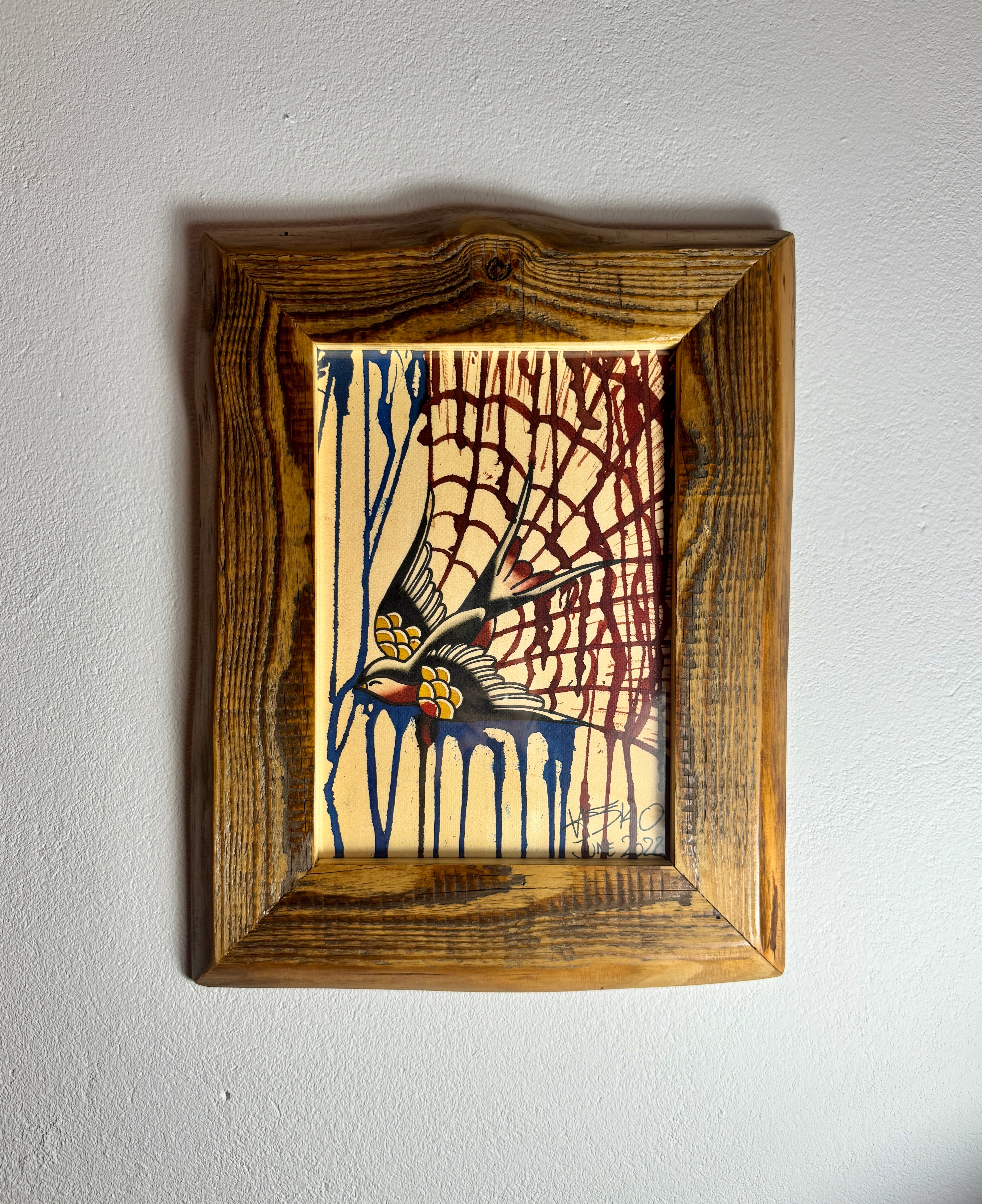 Rainy Swallow Wall Art A4