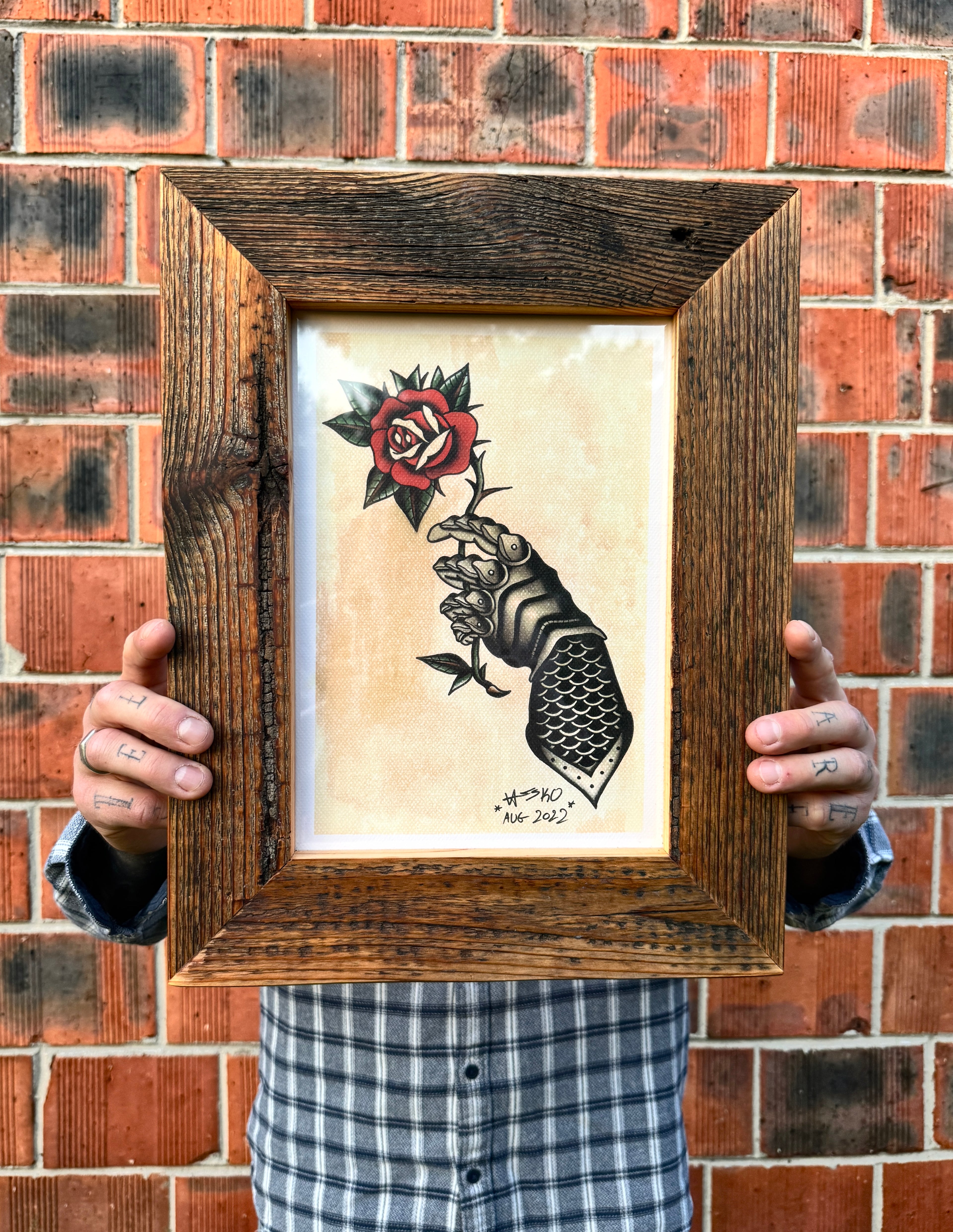 Knight Rose Wall Art A4