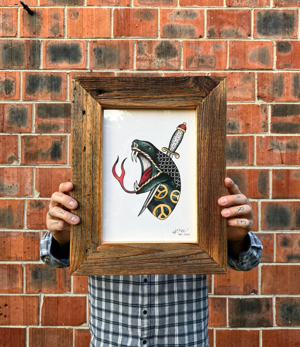 Peace Snake Wall Art A4