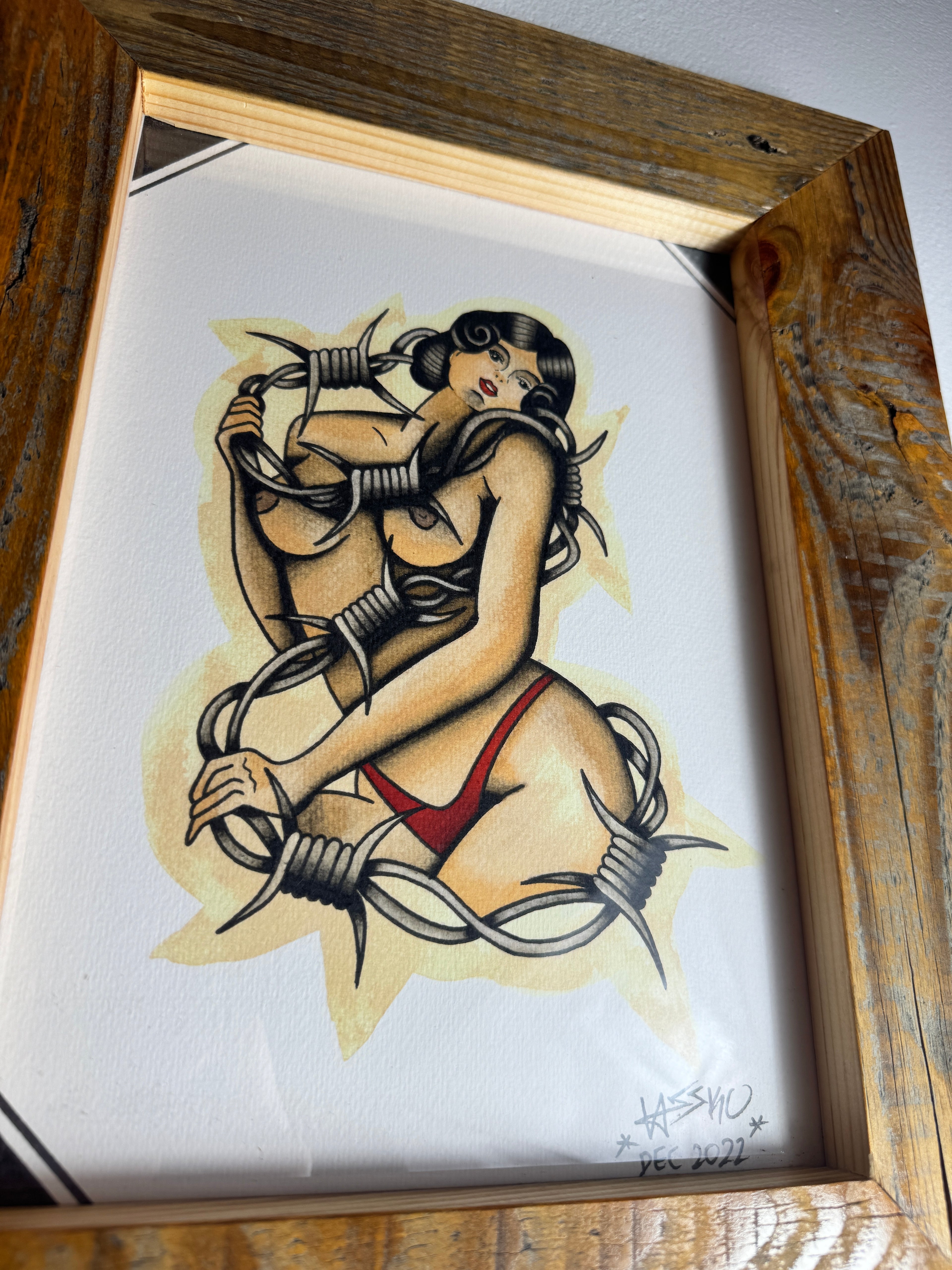 Barbed Girl Wall Art A4