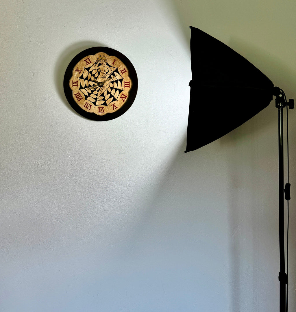 Spider Web Girl Wall Clock