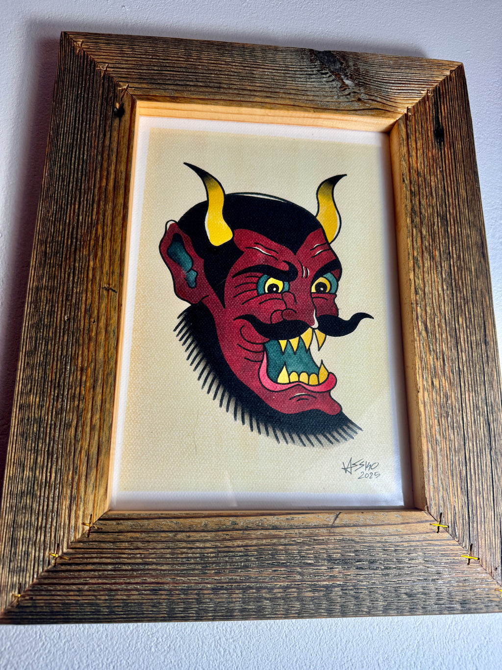 Old Devil Wall Art A4