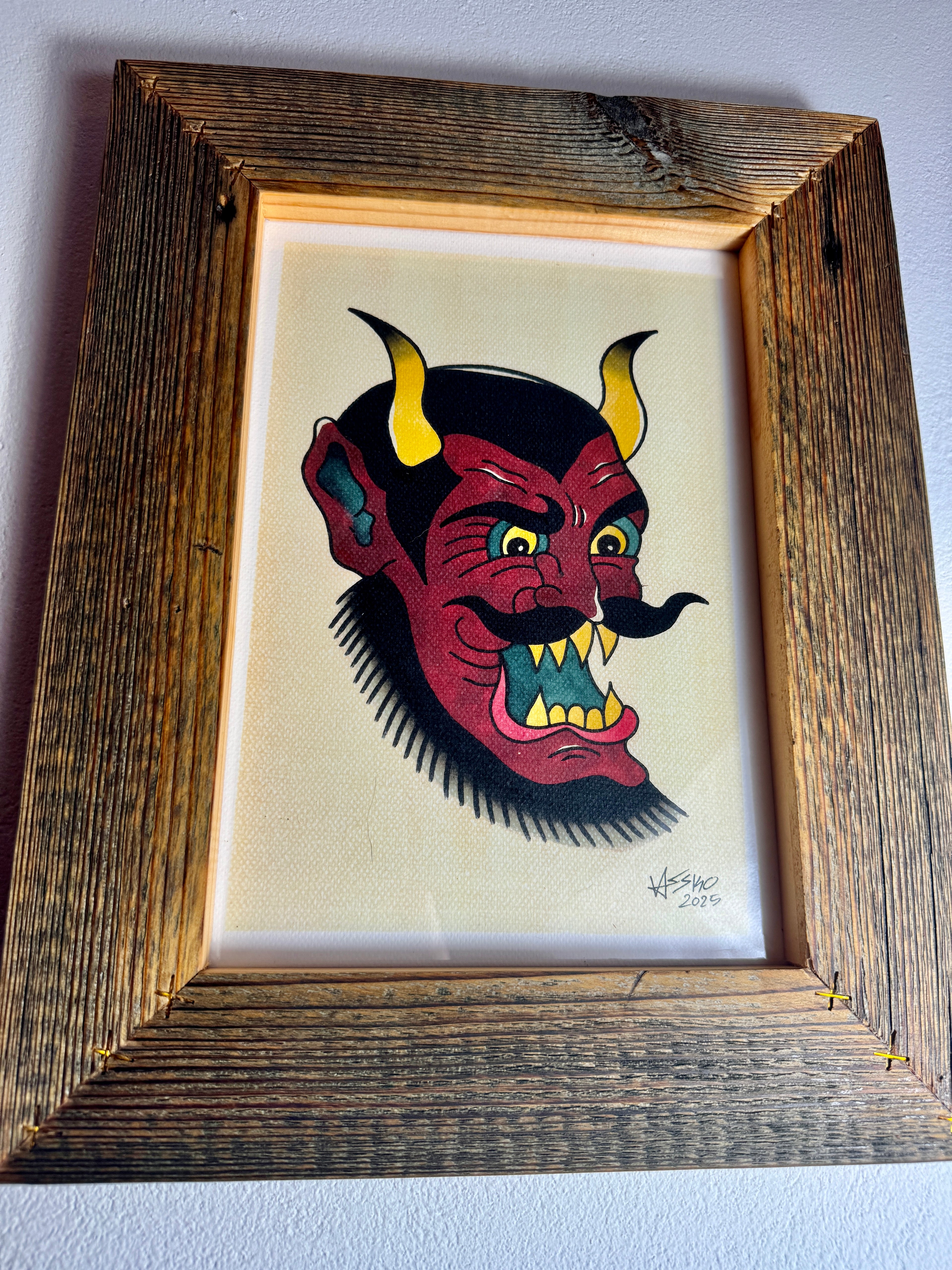 Old Devil Wall Art A4