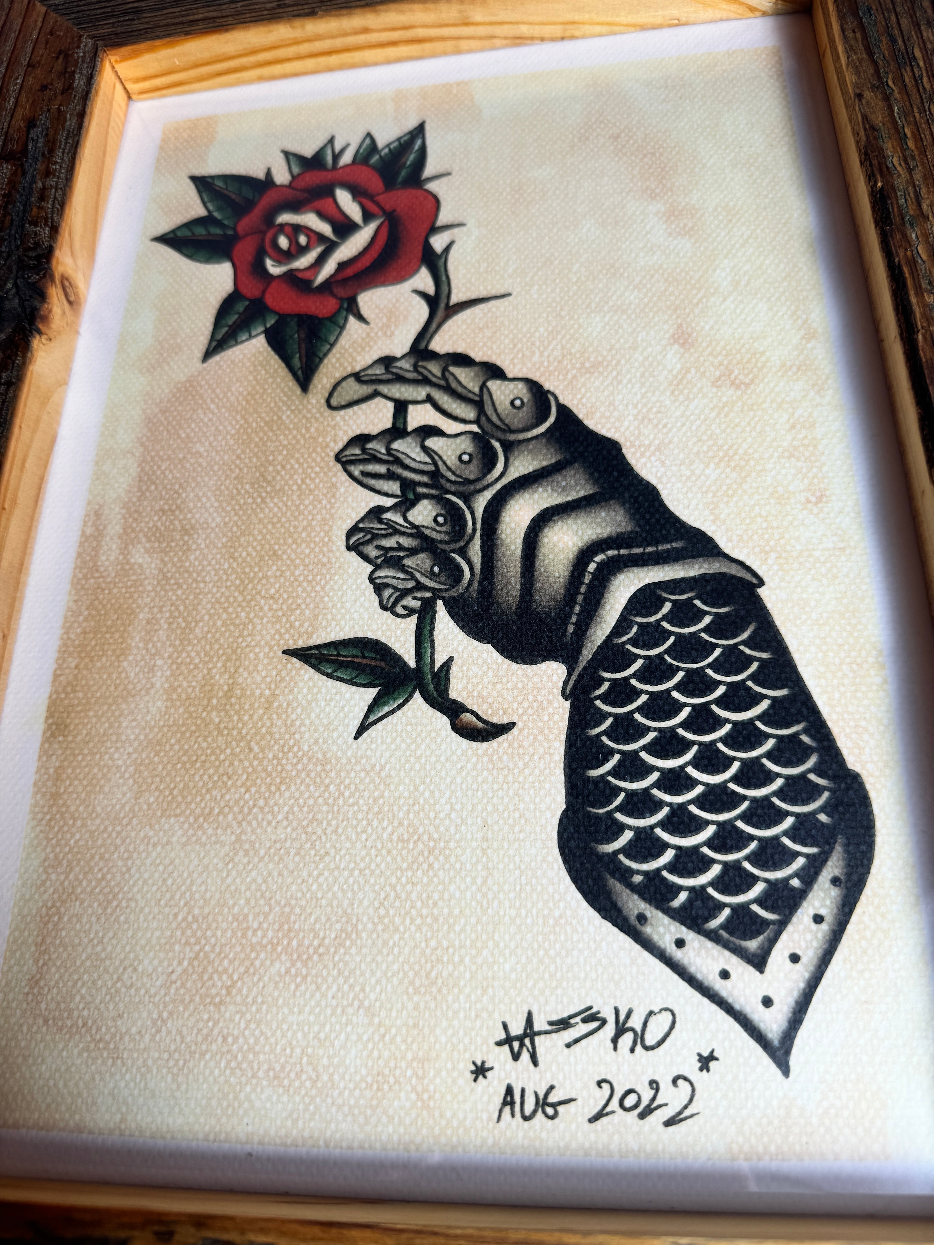 Knight Rose Wall Art A4